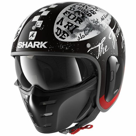 Shark S-Drak 2 Helm Tripp In glans zwart wit rood - Maat XS