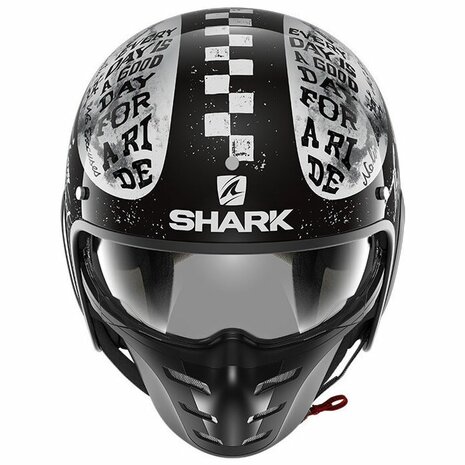 Shark S-Drak 2 Helm Tripp In glans zwart wit rood - Maat XS