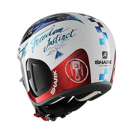 Shark S-Drak 2 Helm Tripp In glans wit blauw rood - Maat XS