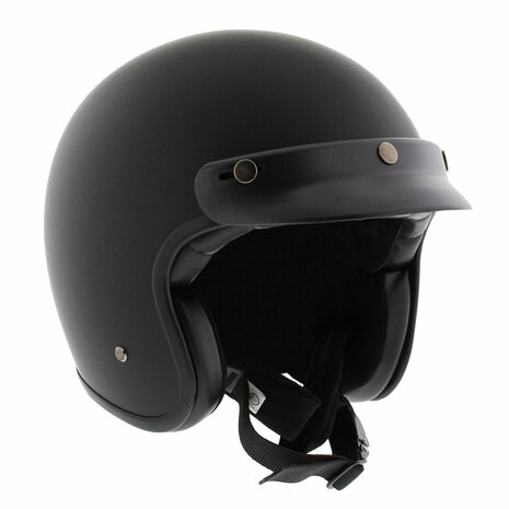 Vito Grande (grote maat) jethelm mat zwart - Motorhelm Scooterhelm