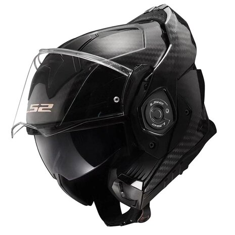 LS2 FF901 Advant X systeemhelm solid glans carbon zwart