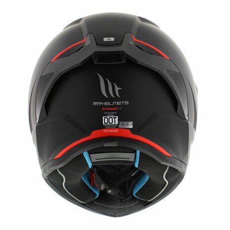 MT Stinger 2 integraalhelm mat zwart achterkant