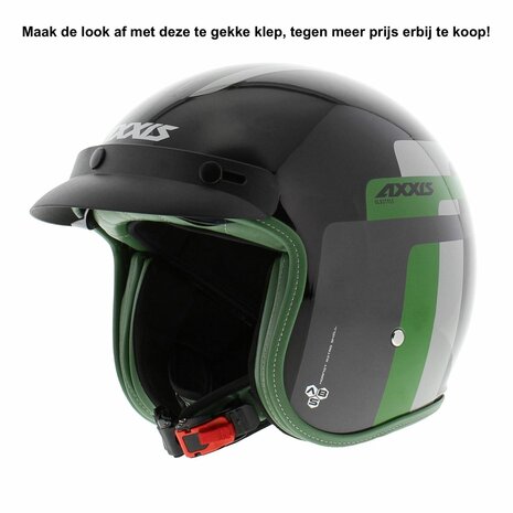 Axxis-Hornet-SV-jethelm-Old-Style-glans-zwart-groen-met-optionele-klep