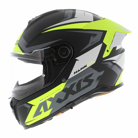 Axxis-Hawk-SV-Evo-Integraal-helm-Ixil-mat-zwart-fluor-geel-linker-zijkant