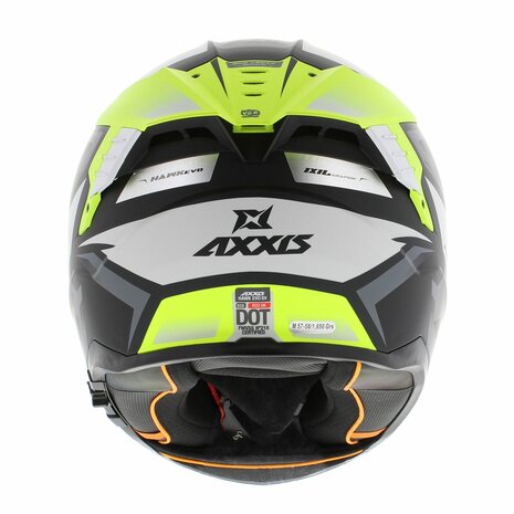 Axxis-Hawk-SV-Evo-Integraal-helm-Ixil-mat-zwart-fluor-geel-achterkant