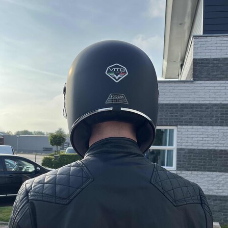 Vito Vintage integraalhelm mat zwart