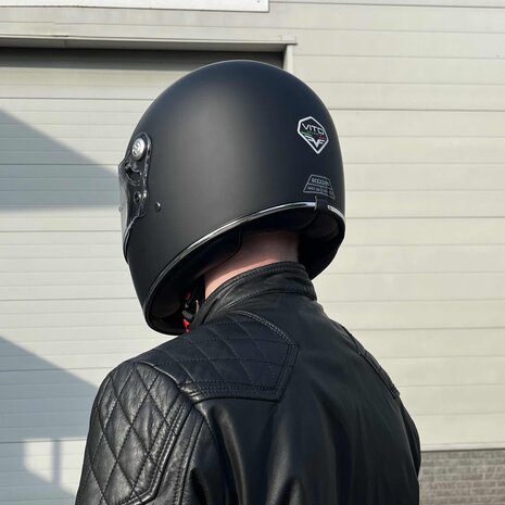 Vito Vintage integraalhelm mat zwart