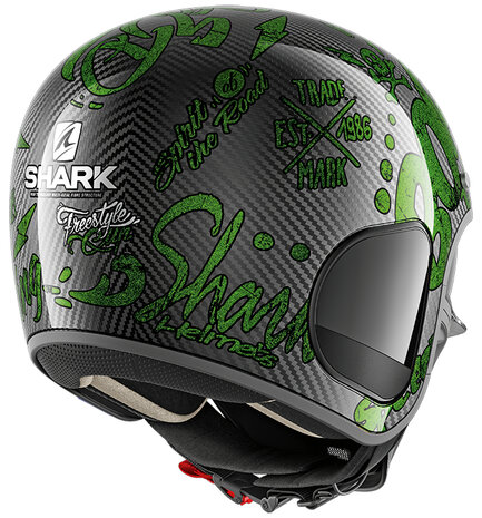 Shark S-Drak Carbon Helm Freestyle Cup groen - Maat XS