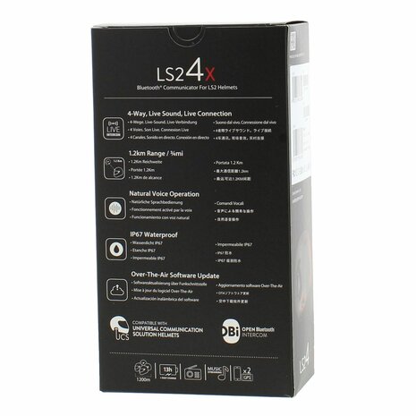 LS2 Intercom 4X - Bluetooth motorhelm communicatie systeem Cardo met JBL Sound