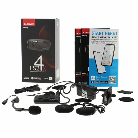 LS2 Intercom 4X - Bluetooth motorhelm communicatie systeem Cardo met JBL Sound