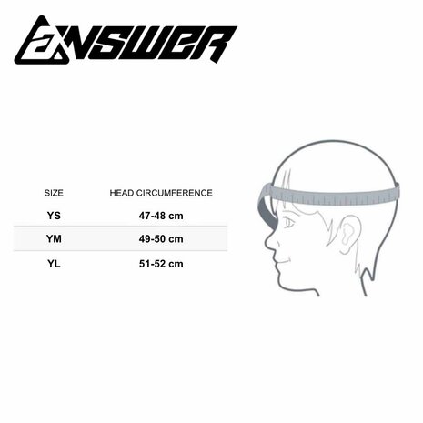 Answer AR1 kinder crosshelm Solid mat wit