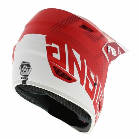 Answer AR1 kinder crosshelm Bold mat rood wit - Kinder Maat M