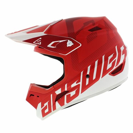 Answer AR1 kinder crosshelm Bold mat rood wit - Kinder Maat M