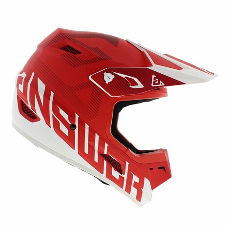 Answer AR1 kinder crosshelm Bold mat rood wit - Kinder Maat M