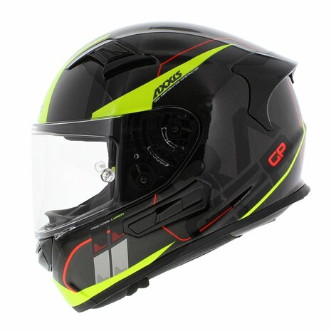 Axxis Racer GP Carbon SV integraal helm Spike glans zwart fluor geel