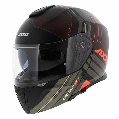 Axxis Gecko SV systeem helm Epic mat zwart rood 