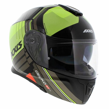 Axxis Gecko SV systeem helm Epic glans zwart fluor geel - Maat XS