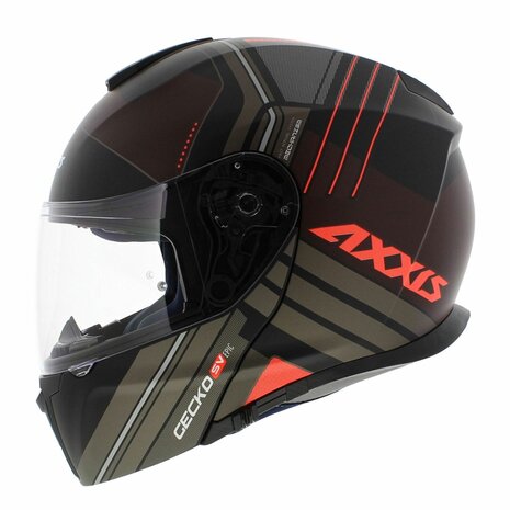 Axxis Gecko SV systeem helm Epic mat zwart rood - Maat XS