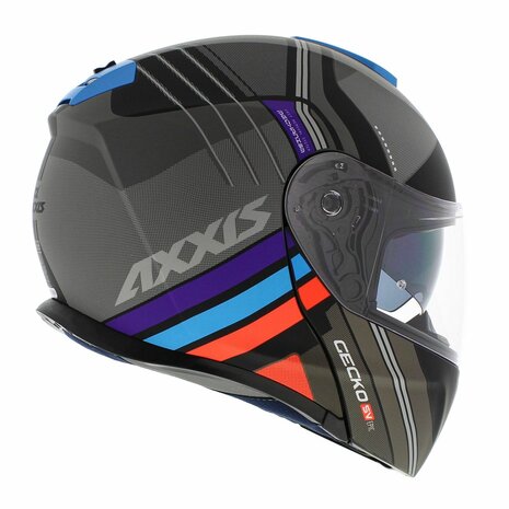 Axxis Gecko SV systeem helm Epic mat zwart blauw paars oranje 