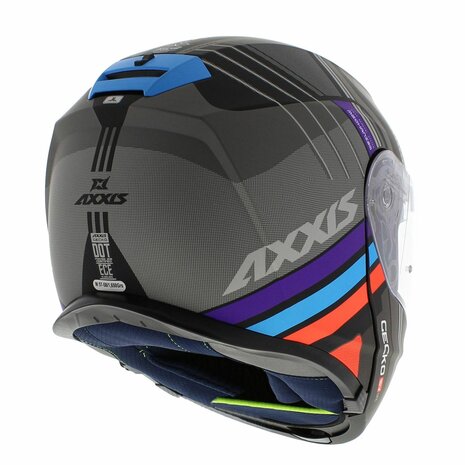 Axxis Gecko SV systeem helm Epic mat zwart blauw paars oranje 