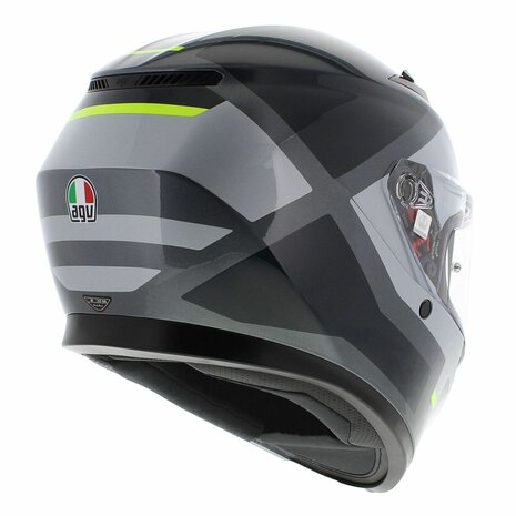 AGV K3 motorhelm Shade glans zwart grijs fluor geel