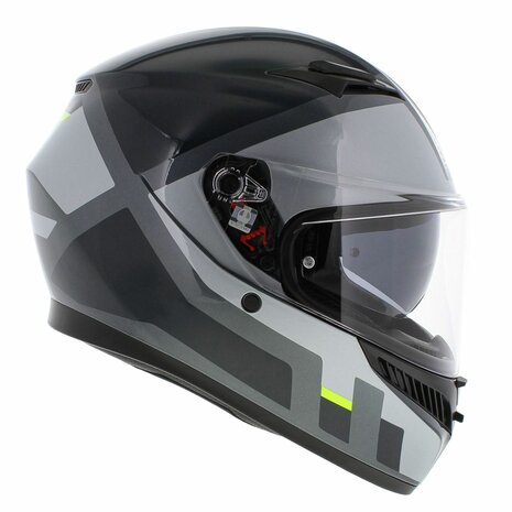 AGV K3 motorhelm Shade glans zwart grijs fluor geel