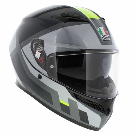 AGV K3 motorhelm Shade glans zwart grijs fluor geel