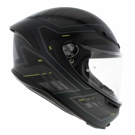 AGV K6 S Enhance Motorhelm mat grijs geel