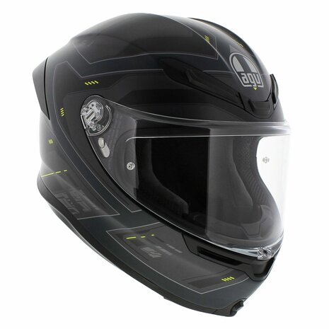 AGV K6 S Enhance Motorhelm mat grijs geel