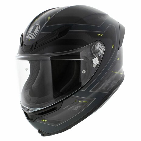 AGV K6 S Enhance Motorhelm mat grijs geel