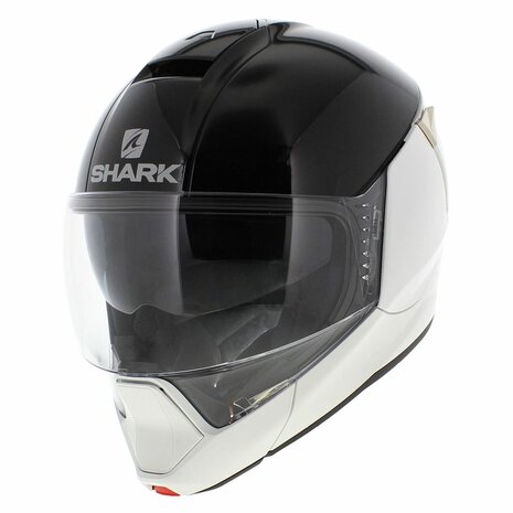 Shark Evojet Helm Dual glans zwart wit - Maat XS