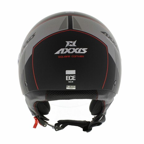 Axxis Square S Convex helm mat zwart rood