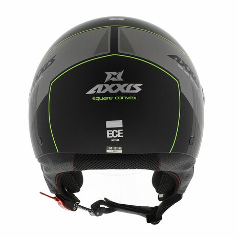 Axxis Square S Convex helm mat zwart geel