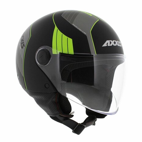 Axxis Square S Convex helm mat zwart geel