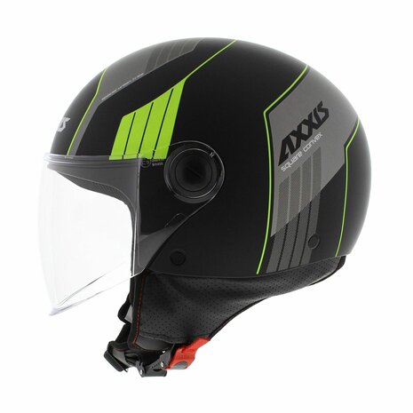 Axxis Square S Convex helm mat zwart geel