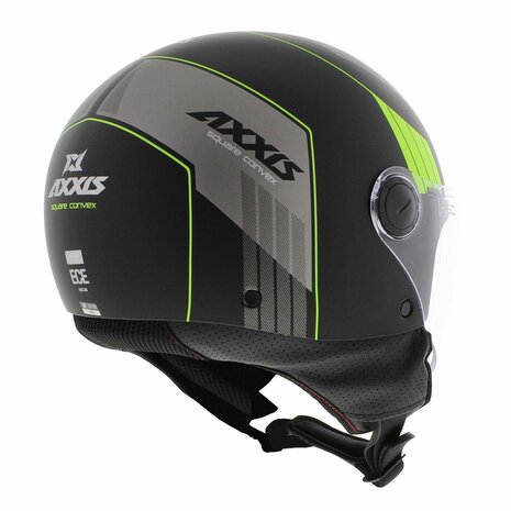 Axxis Square S Convex helm mat zwart geel