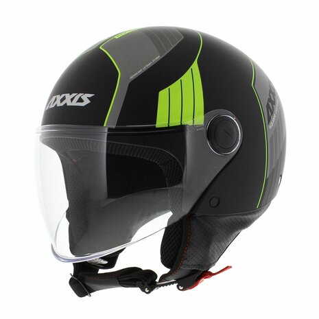 Axxis Square S Convex helm mat zwart geel