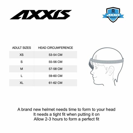 Axxis Square S Convex helm mat zwart rood