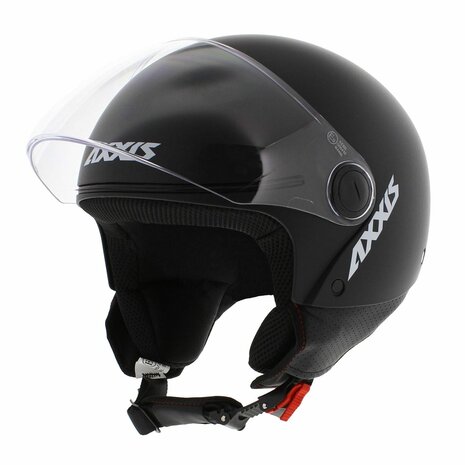 Axxis Square S helm mat zwart vizier omhoog