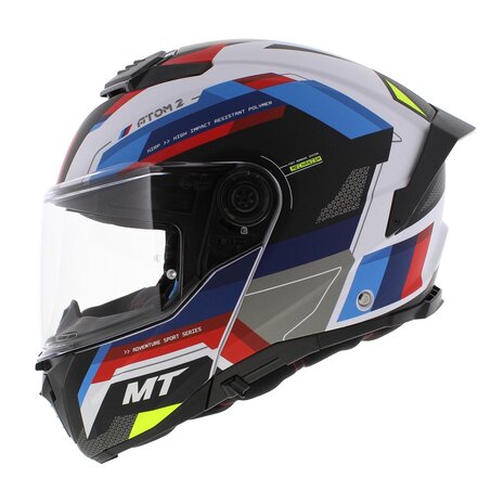 MT Atom 2 SV systeemhelm Bast mat blauw rood wit