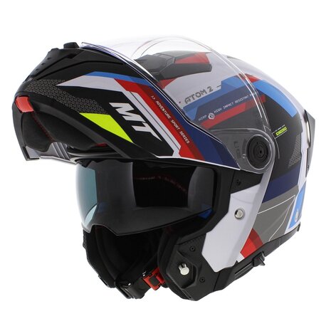 MT Atom 2 SV systeemhelm Bast mat blauw rood wit