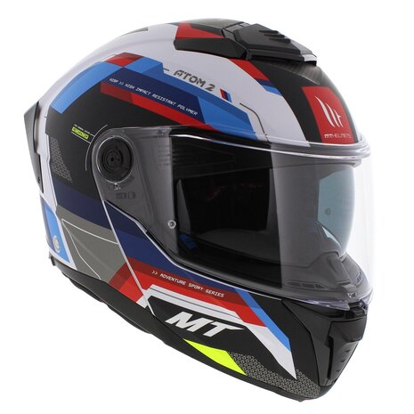 MT Atom 2 SV systeemhelm Bast mat blauw rood wit