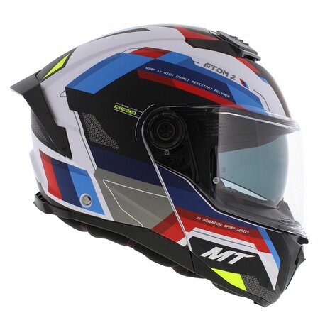 MT Atom 2 SV systeemhelm Bast mat blauw rood wit