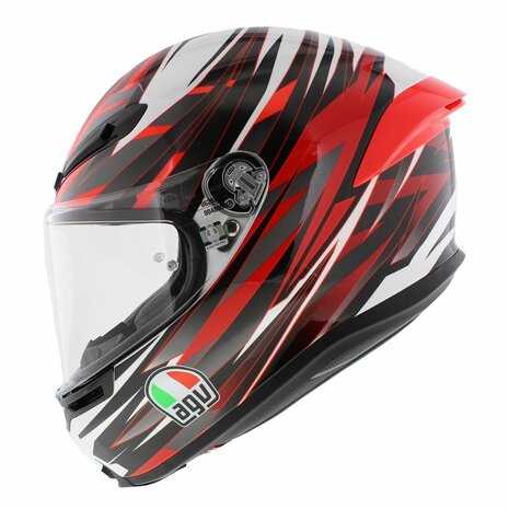 AGV K6 S Reeval Motorhelm glans rood grijs