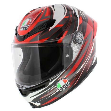 AGV K6 S Reeval Motorhelm glans rood grijs