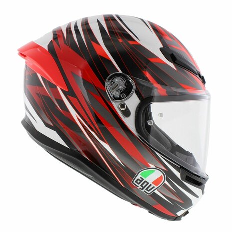 AGV K6 S Reeval Motorhelm glans rood grijs