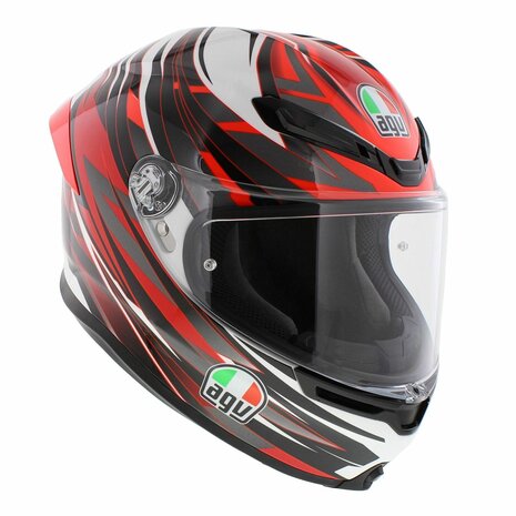 AGV K6 S Reeval Motorhelm glans rood grijs