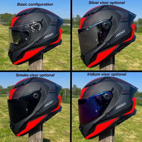 Axxis Panther SV integraalhelm Prestige mat zwart fluo rood