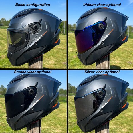 Axxis Panther SV integraalhelm solid glans titanium