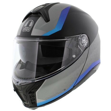 AGV Tourmodular Stray motorhelm mat zwart blauw systeemhelm